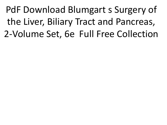 Blumgarts surgery pdf